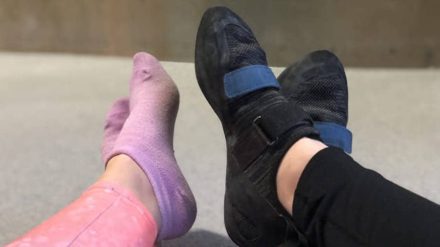 Do you wear socks with rock climbing shoes?
